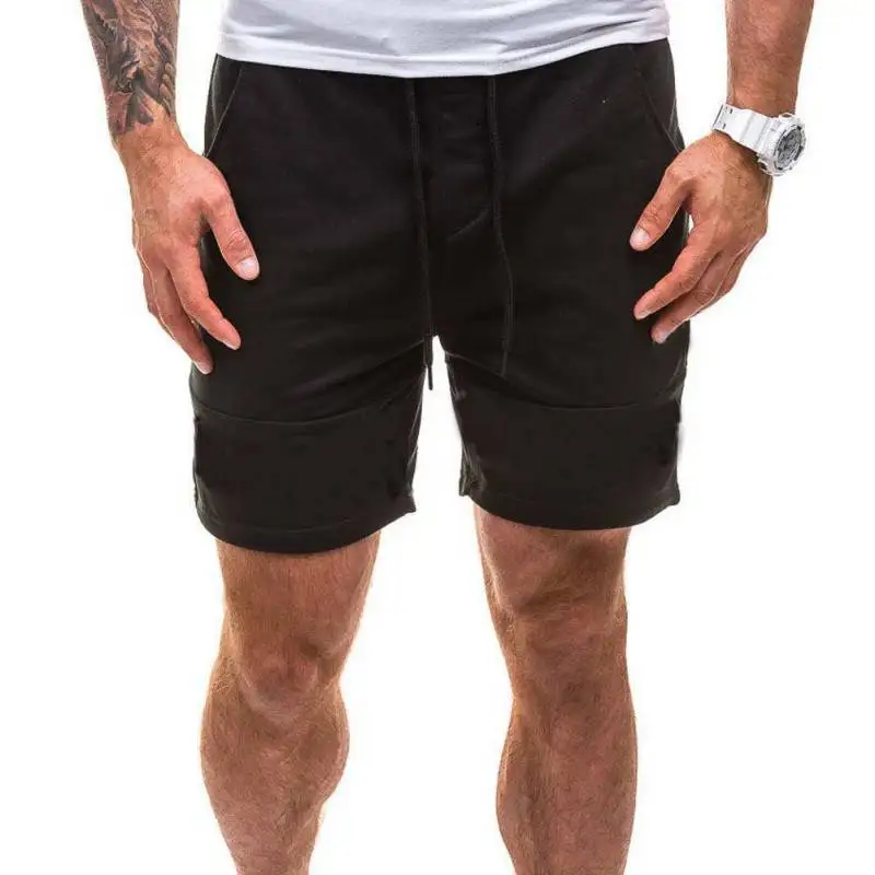 Однотонные мужские шорты больших размеров летние мужские шорты для фитнеса свободные эластичные мужские шорты брендовая мужская одежда