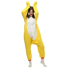 2017 Classic anime adulto unisex de manga larga ropa de dormir de cosplay animal de la historieta pato Amarillo polar onesies pijamas