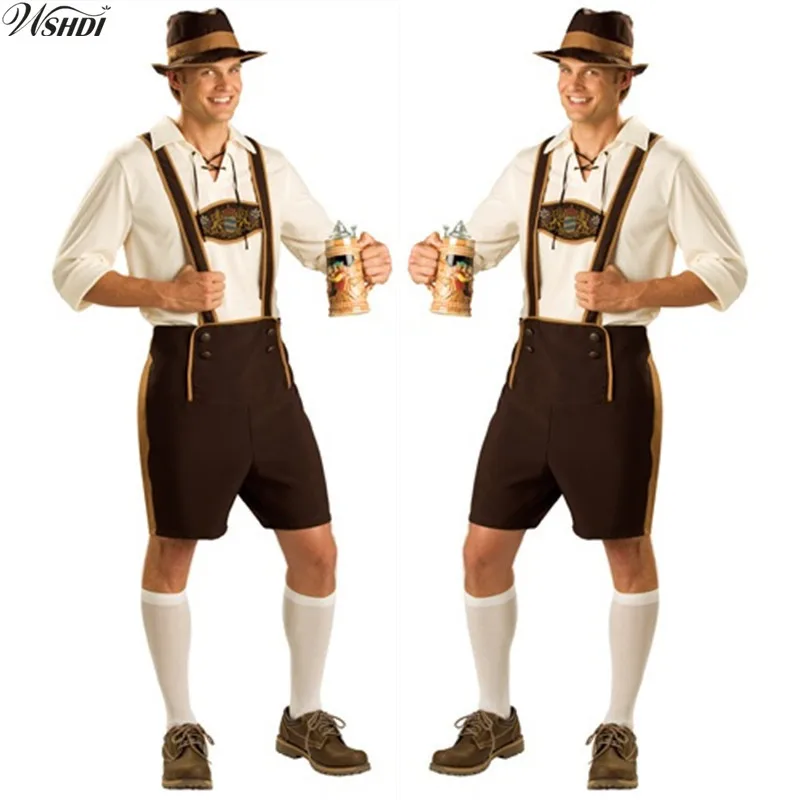 

Oktoberfest Costume Lederhosen Bavarian Octoberfest German Festival Beer Halloween for Men Beer Costumes Plus Size M,L,XL,2XL