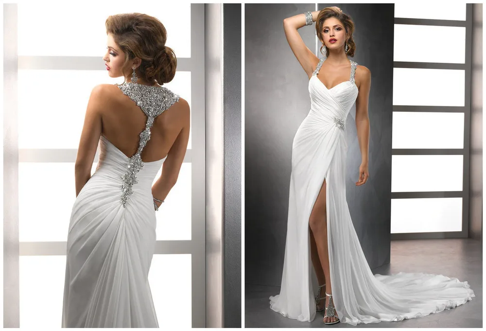 wholesale discount beach chiffon marriage bride women wedding dress -in