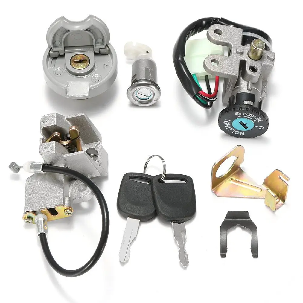 

LumiParty Motorcycle Lock Set for Motorcycle for JONWAY/TAOTAO/ROKETA Ignition Switch Key Lock Gas Tank Cap Set for GY6 50CC r30