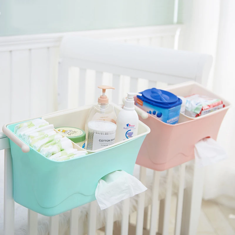 

Bed Hanging Storage Box Baby Diaper Nappy Organizer Cot Organizer Newborn Toy Feeding Bottle Storage Bag for Crib Bedding Set