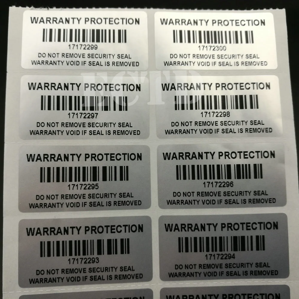 100 шт гарантийная Защитная Наклейка 1,5" x 0,79"(40 мм x 20 мм) Защитная печать защита от вскрытия гарантия пустая этикетка наклейка s