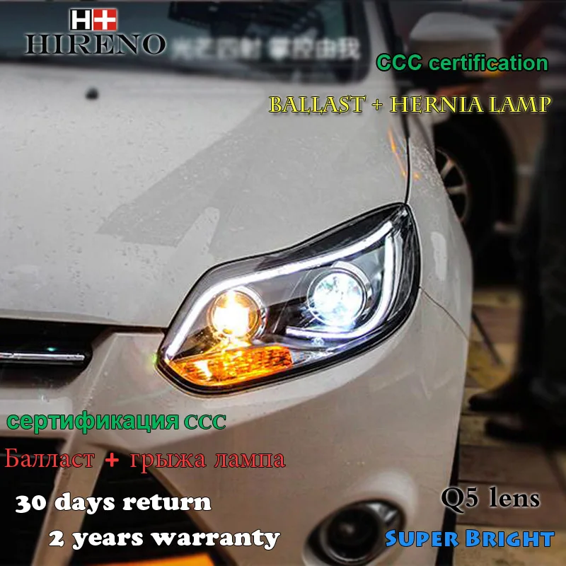 Driver and Passenger Side LBRST Headlight Assembly for 2012-2014 Ford Focus Headlamp Replacement with Daytime Running Lamps Driver and Passenger Side LBRST Headlight Assembly for 2012-2014 Ford Focus Headlamp Replacement with Daytime Running Lamps