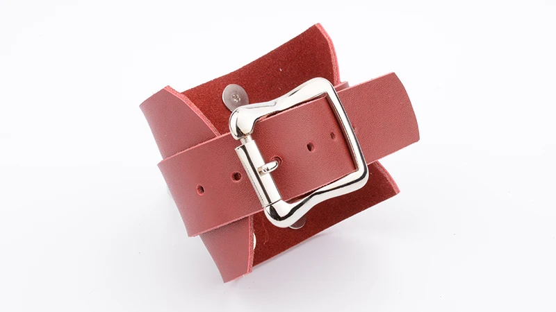 Harajuku Customized Hand Crafted Two Layer Real Leather Bracelet Kawaii Oversized Leather Collar Punk Silver O Round Bangles Men 7