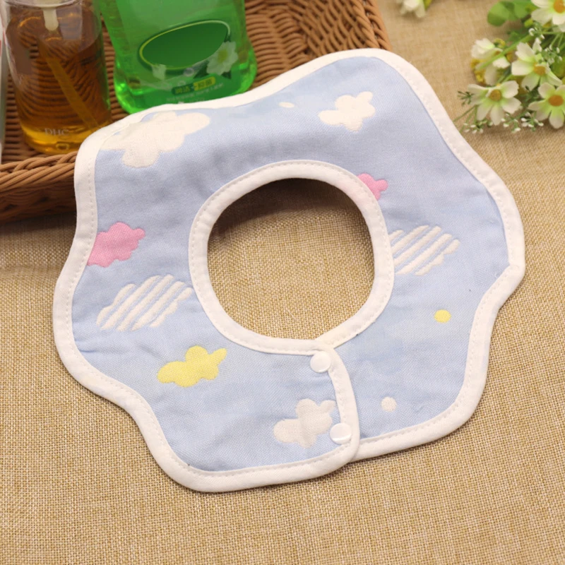 Baby Bibs Cotton Flower Waterproof Cloth Bibs Saliva Towel Rotating