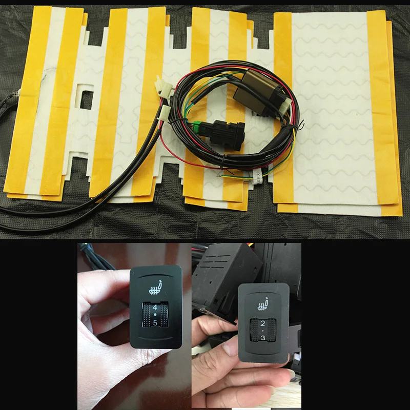 

2pcs /1 Seat installed car seat heater alloy heated pads 12V seat warmer for Volkswagen 5 single-control heating switch