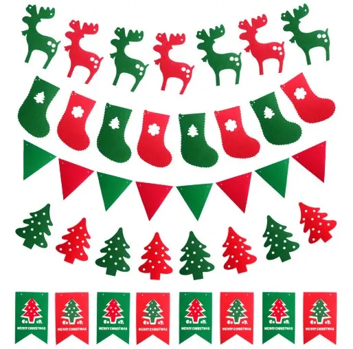 ZY DIY 5 Designs Merry Christmas Flag Tree Deer Boot Felt handmade Nonwoven Fabric Home Decoration sewing fabric Store | Дом и сад