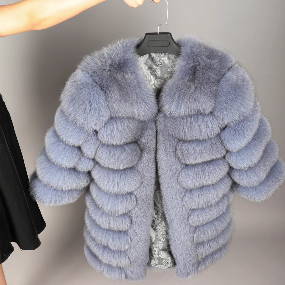 MAOMAOKONG, стиль, натуральный мех, натуральный Лисий мех, пальто, жилет, зимнее пальто, сохраняющее тепло, женская одежда, приталенное пальто-парка
