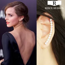 Pendientes 2017 New Fashion Rhinestone Ear Cuff Earring Shiny Crystal Punk Clip Earrings For Women Brincos Free shipping