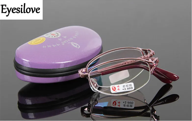 Eyesilove женские складные очки для чтения, Складные портативные очки для чтения, Полуободковые очки для пресбиопии+ 100 до+ 400