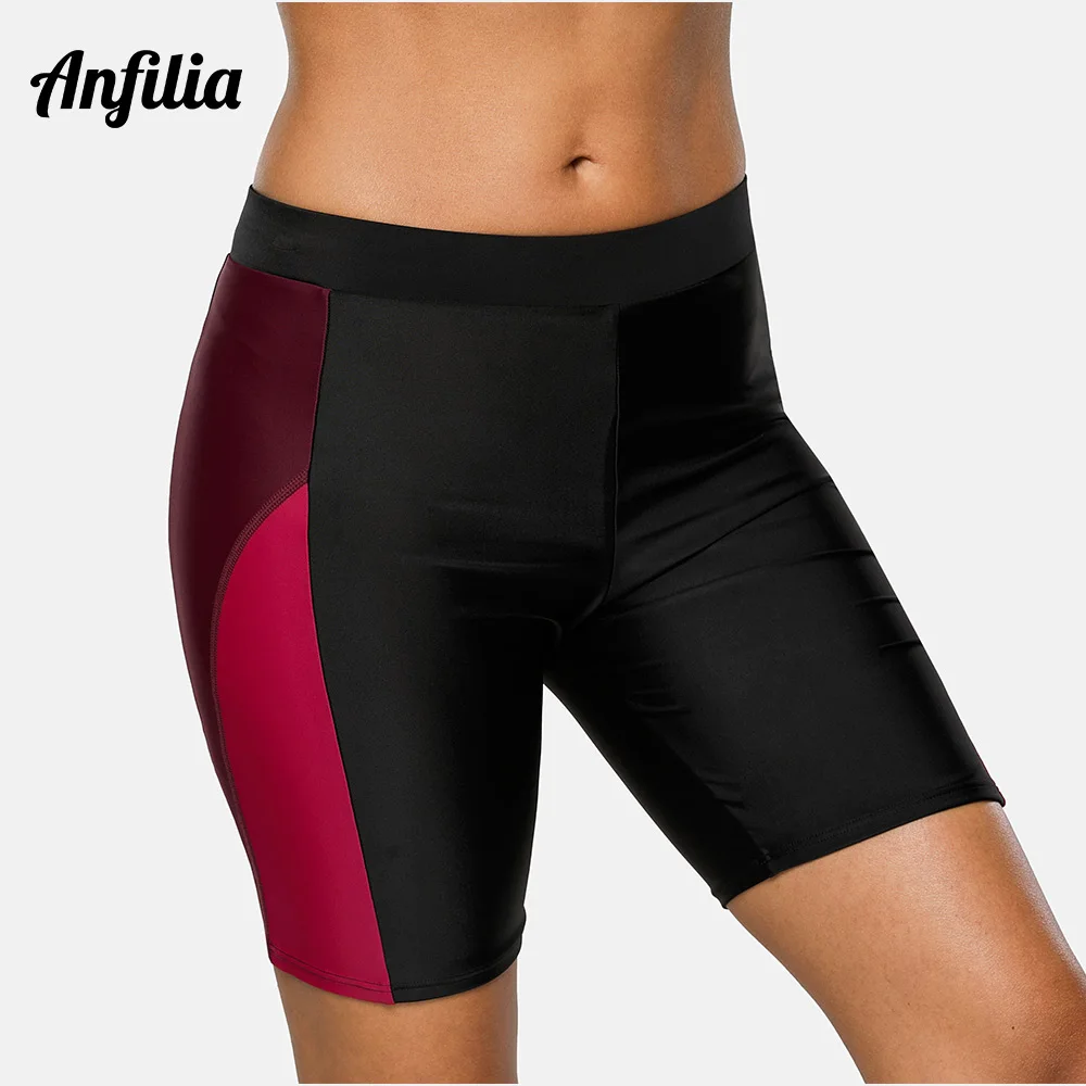Win Anfilia, женские спортивные плавки, женские Капри, штаны, бикини, шорты для мальчиков, одежда для плавания, трусы, лоскутные, обтягивающие шорты для плавания - Цвет: Win
