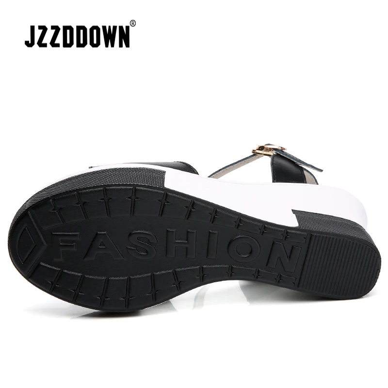 Women Platform sandals shoes Genuine Leather ladies white flat Sneakers shoe summer Fashion platform High Heel footwear