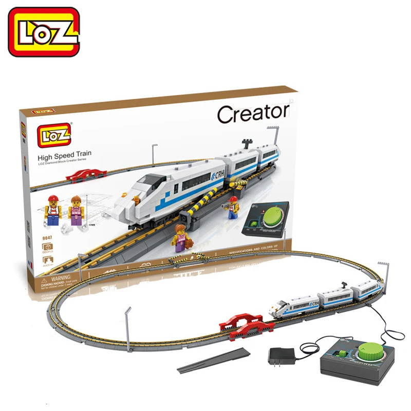 

LOZ High Speed Train CRH + Rail 3D Model Remote Control Toy 660PCS Diamond Block Toy for Children Ages 14+ 9047