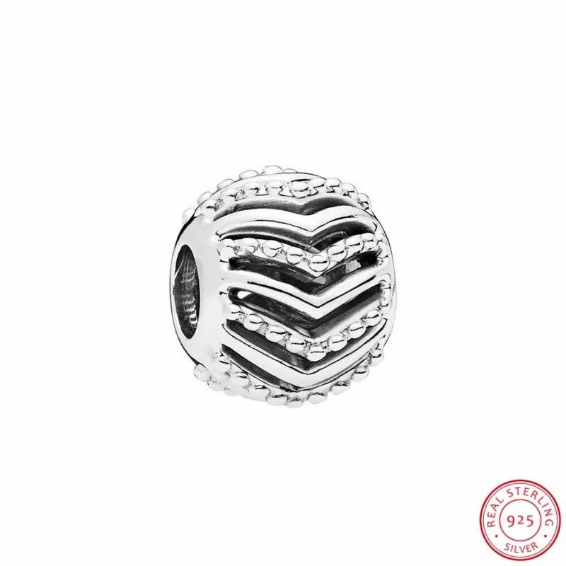 

Wishstones Inspired Openwork Stylish Wish Charm Lines of Chevron Shapes Fit Pandora Bracelet DIY Silver 925 Jewelry Making FL907