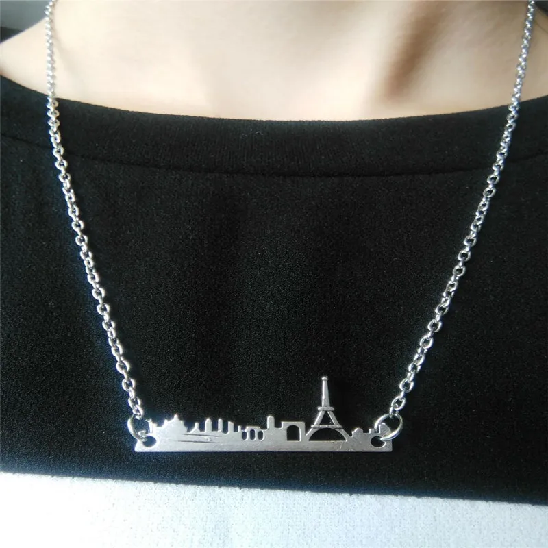 

my shape France City Skyline Charmse French Paris Eiffel Tower Pendant Necklace Jewelry Making