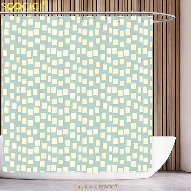 Funky Shower Curtain Modern Big And Small Asymmetrical Squares