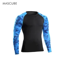 MASCUBE мужское компрессионное трико одежда футболка с длинными рукавами дышащая суперэластичная безрукавки для занятия бегом Фитнес Футболка