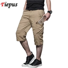 Летние мужские мешковатые шорты-карго с несколькими карманами на молнии, бриджи, мужские длинные армейские шорты зеленого цвета и цвета хаки, мужские рабочие шорты-бермуды большого размера 5XL