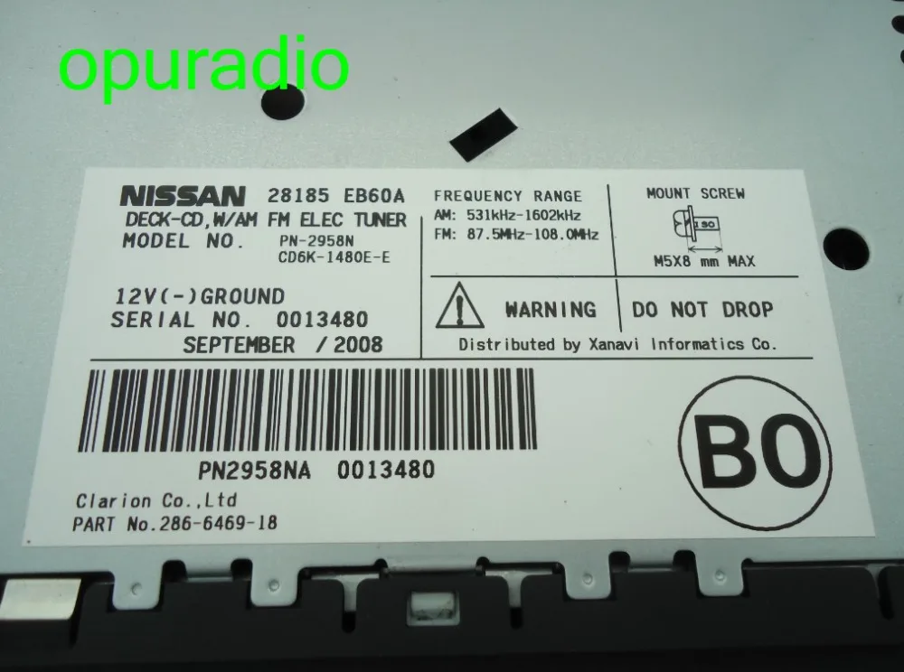 Nissan PN-2958N 6 CD with MP3 infiniti (3)