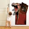 new cartoon 3d dinosaur pvc broken wall stickers for living room home wall art decor diy removable decals kids gift ► Photo 2/6