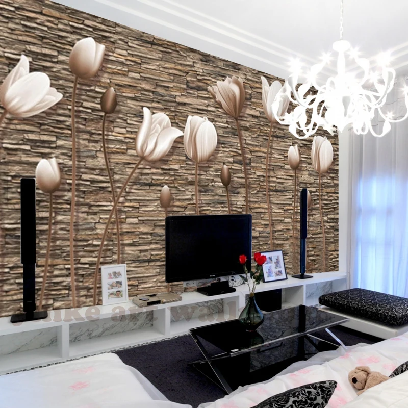 sala ao vivo papel de rolo para o quarto tv fundo