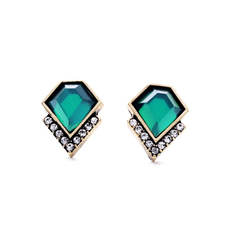 

Hot Selling Chic Geometry Imitation Mosaic Crystal Cone Stud Earrings Fashion Women Boutique Jewelry Custom Wholesale