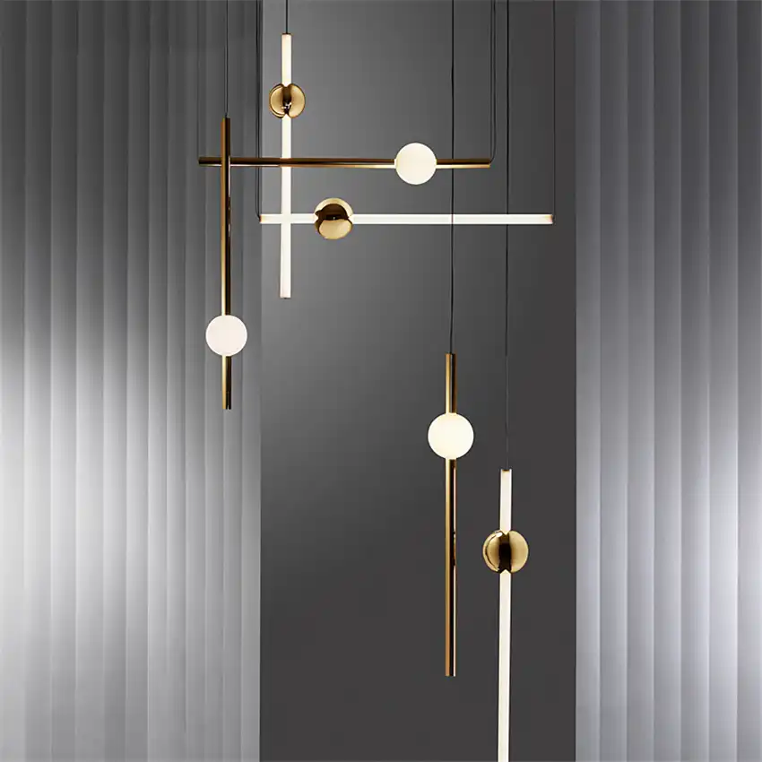 Nordic Led Pendant Lamps Lights Loft Gold Led Chandelier Stick