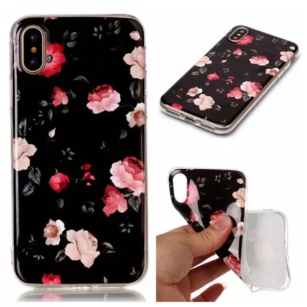 100 шт./лот Красочные цветы Мягкие TPU чехол для iPhone X для iphone 7/8 для iPhone 7 P/ 8 P