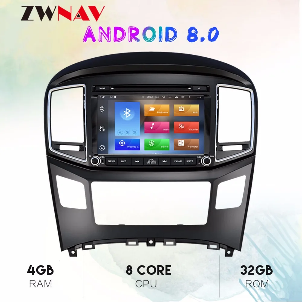 Cheap 8 Core Android 8.0 RAM 4GB ROM 32GB Car DVD Player GPS Navigation For HYUNDAI H1 2016 2017 2018 Car Radio Head Unit 1