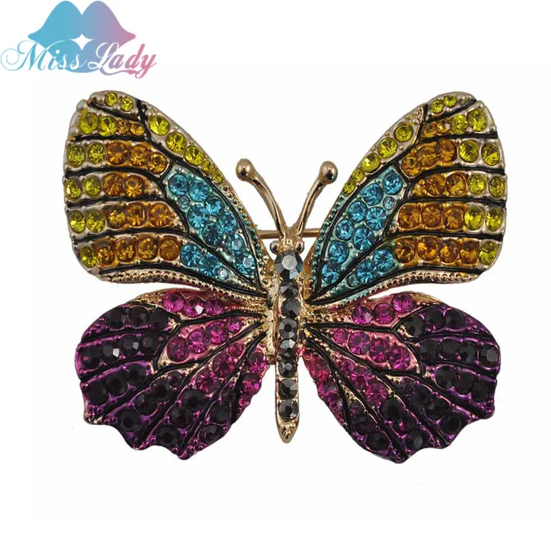 

Miss Lady Clothing Decoration Crystal Luxury Vintage Butterfly pins and brooches Wholesales Fashion brooches for women MLM0080