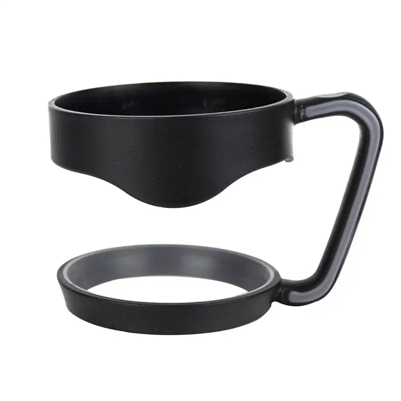 Портативный стакан Rambler, держатель для чашки, подходит для ПП, фляга для воды, кружки, ручка для чашки для YETI, 30 унций, дорожная посуда, стакан, ручка - Цвет: Черный