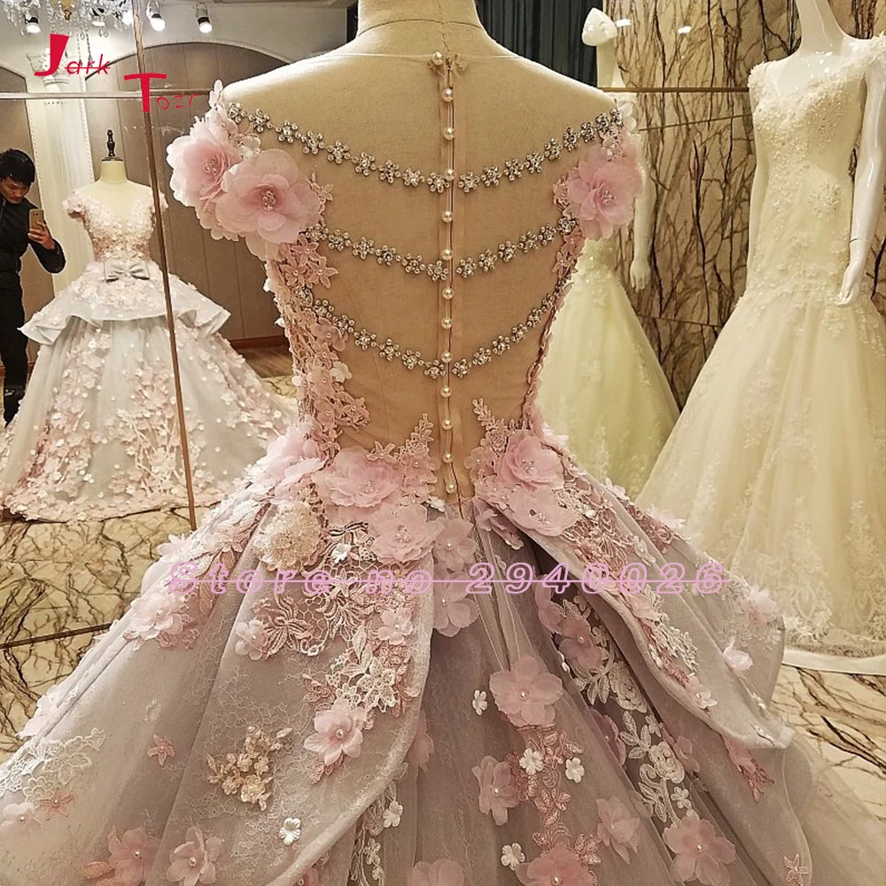 Jark Tozr Vestido de Casamento молния сзади великолепные бальное платье Свадебные платья 2019