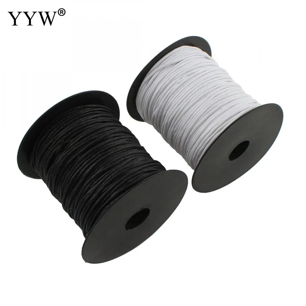 

100yards/Spool 2mm Wax Cord Waxed Linen Thread String Wire Jewelry Black White Bracelet Rope Fit Jewelry Findings Accessories