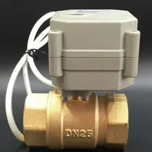 Tf25-b2-c Завод прямых продаж 2 Way Латунь DN25 моторизованный шаровой Клапан BSP/NPT 1 ''AC/dc9v-24v cr303 wirin металла Шестерни on/off 5 сек