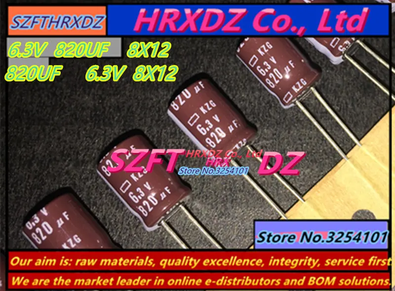SZFTHRXDZ 100 шт. новые импортные оригинальные 820 мкФ 6 3 V 8*12 высокочастотный