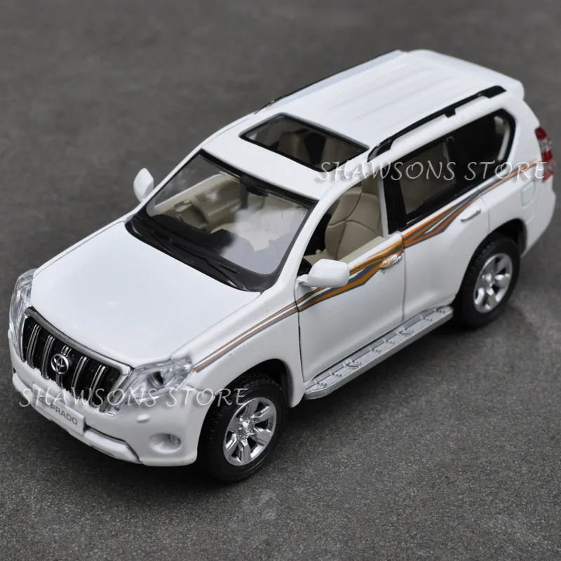 1:32 Scale Diecast Metal Car Model Toyota Land Cruiser Prado Suv Replica Pull Back Toy With Sound &Amp; Light