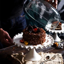 Керамическая подставка для торта с высокими ножками, поднос для торта, поднос для фруктов, десертный стол, витрина, стеклянная крышка, свадебные, вечерние, для украшения дома