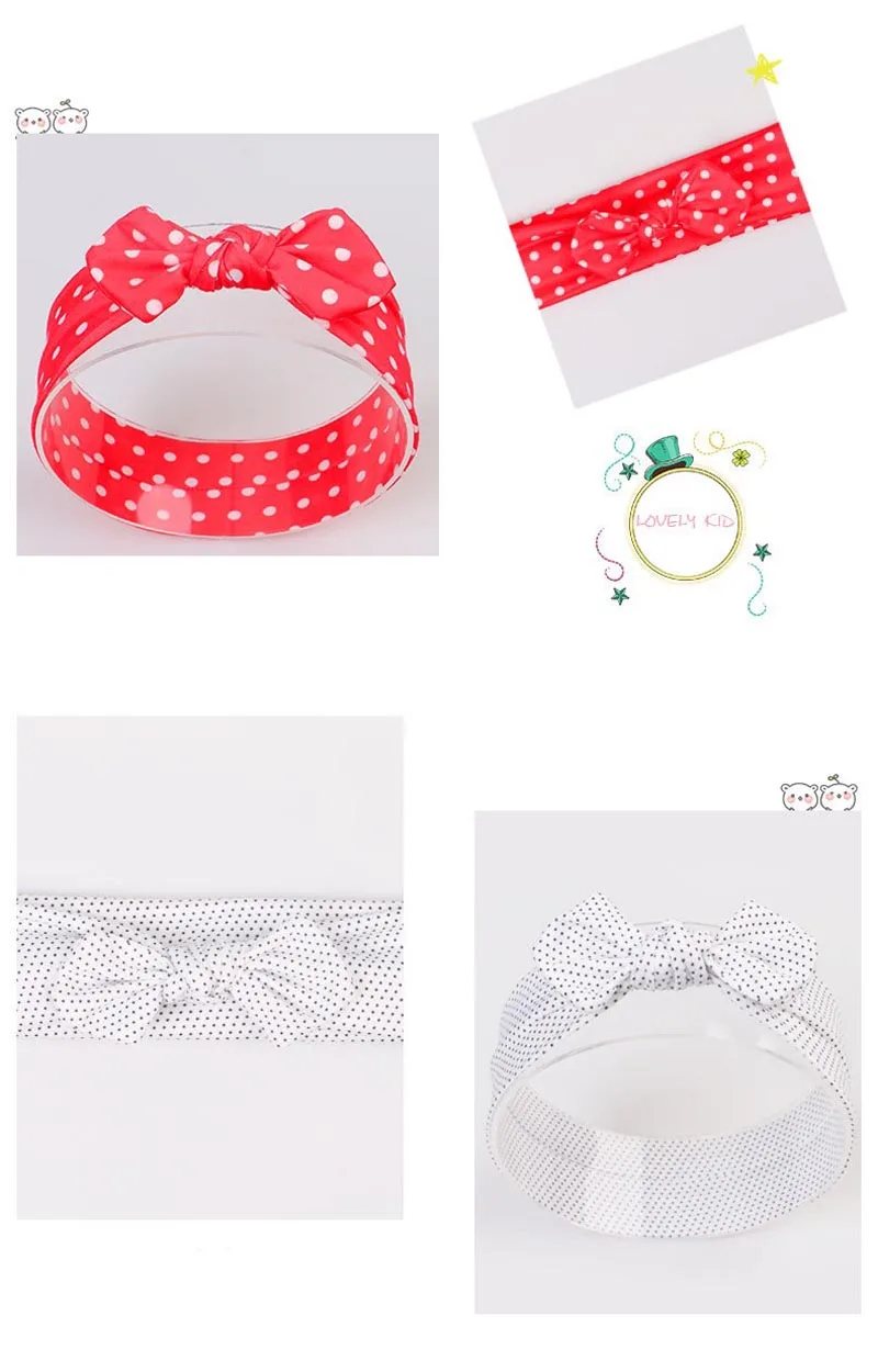 MIXIU 1pcs Cute Bow Elastic Hair Bands Rabbit Ear hairbands print Floral Striped  Plaid Dot Turban Baby Kids Hair Accessories baby stroller accessories