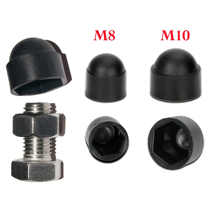 24pcs Bolt Cover M8/M10 Nylon&Plastic Metric Dome Bolts Nuts Head Caps Cover Hex Screws Kit Assortment