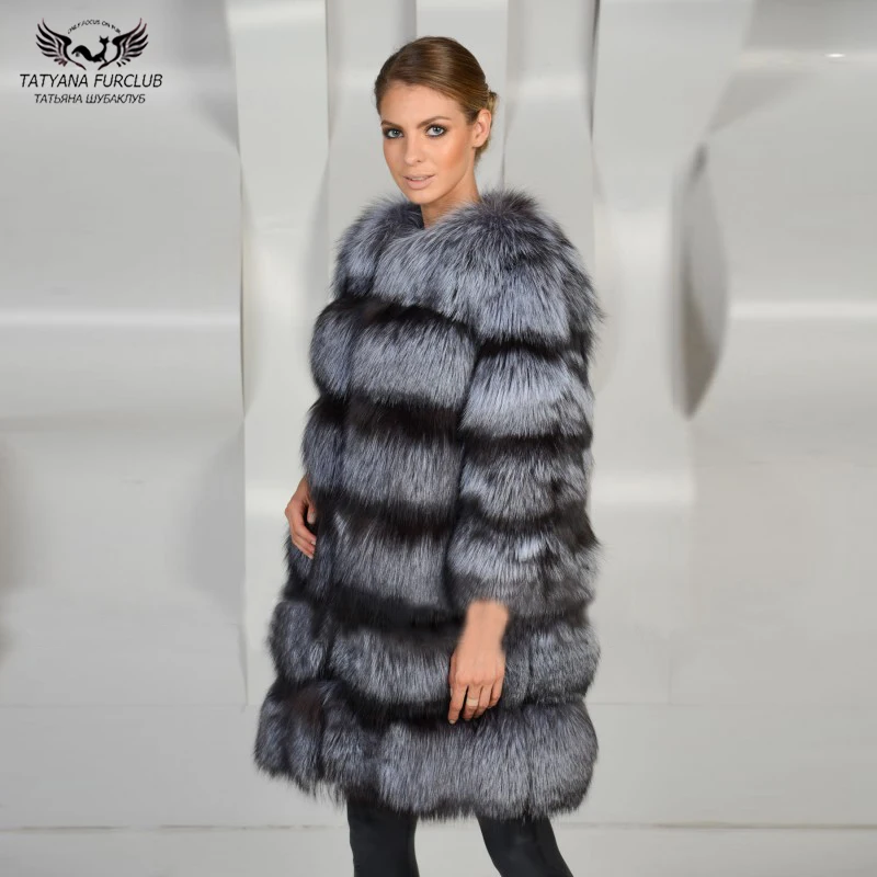 Женская куртка с натуральным мехом лисы Tatyana Furclub новинка 2020 пальто для русской