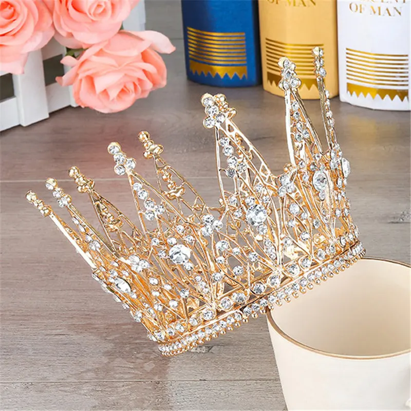 Moda pageant noiva tiara strass coroa acessórios