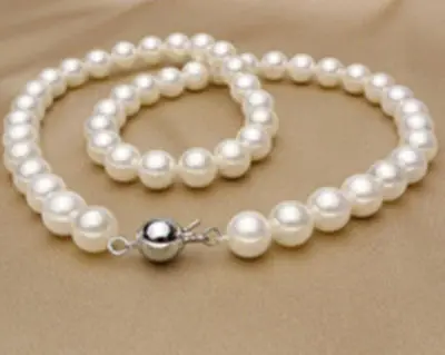 

FREE SHIPPING HOT sell new Style >>>> Genuine 7-7.5mm WHITE south sea AKOYA PEARL NECKLACE 17" AAAAA