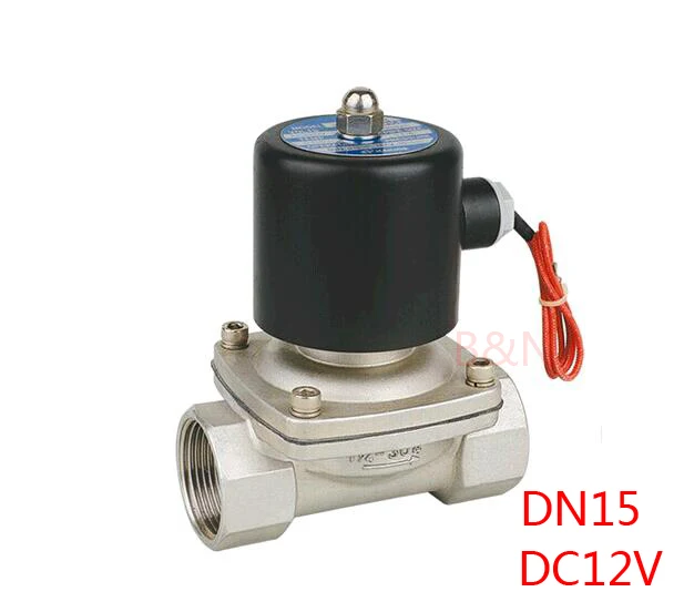 Новый электромагнитный клапан 2W160-15B 1/2 '⟜ 12V из нержавеющей стали 304 DN15 ss304