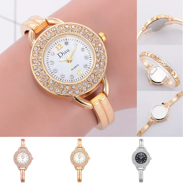 Rose Gold Plated Women's Elegant Rhinestone Bracelet Watches in Three Colour New Rose Gold Plated Women's Elegant Rhinestone Bracelet Watches in Three Colour New