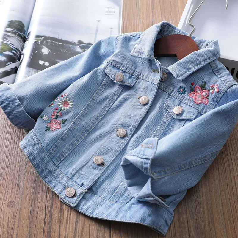 Autumn Denim Jacket Girls Outerwear Soft Jean Jackets Coats Children Clothing Baby Girls Clothes Child Girls Coats