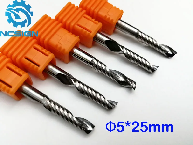 

5pcs Shank 5mm High Quality Carbide CNC Router Bits One Single Flute End Mill Tools 5*25mm