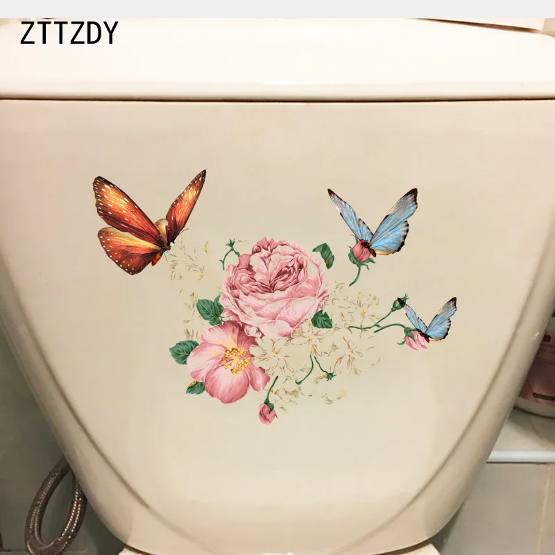 ZTTZDY 22 7*16 см красивые милые настенные наклейки ручной работы с цветами бабочками