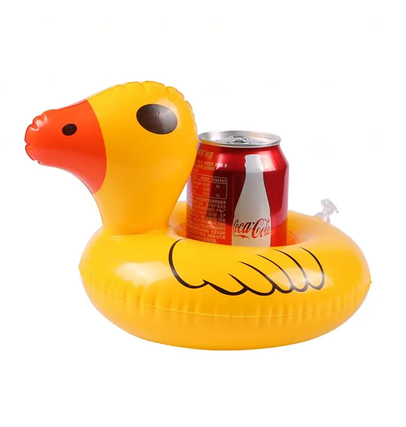 Yellow duck Надувной поплавок, держатель для напитков, краб, Пончик, фламинго, бассейн, плавающая вода, игрушки, подстаканник, плавательный круг, бассейн, вечерние, надувная яхта - Цвет: Yellow duck