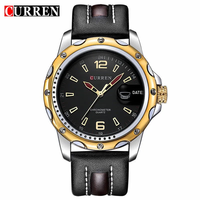

Relogio Masculino Curren Watches Men Brand Luxury Black Leather Quartz Watch Men's Fashion Casual Sport Clock Wristwatch Relojes